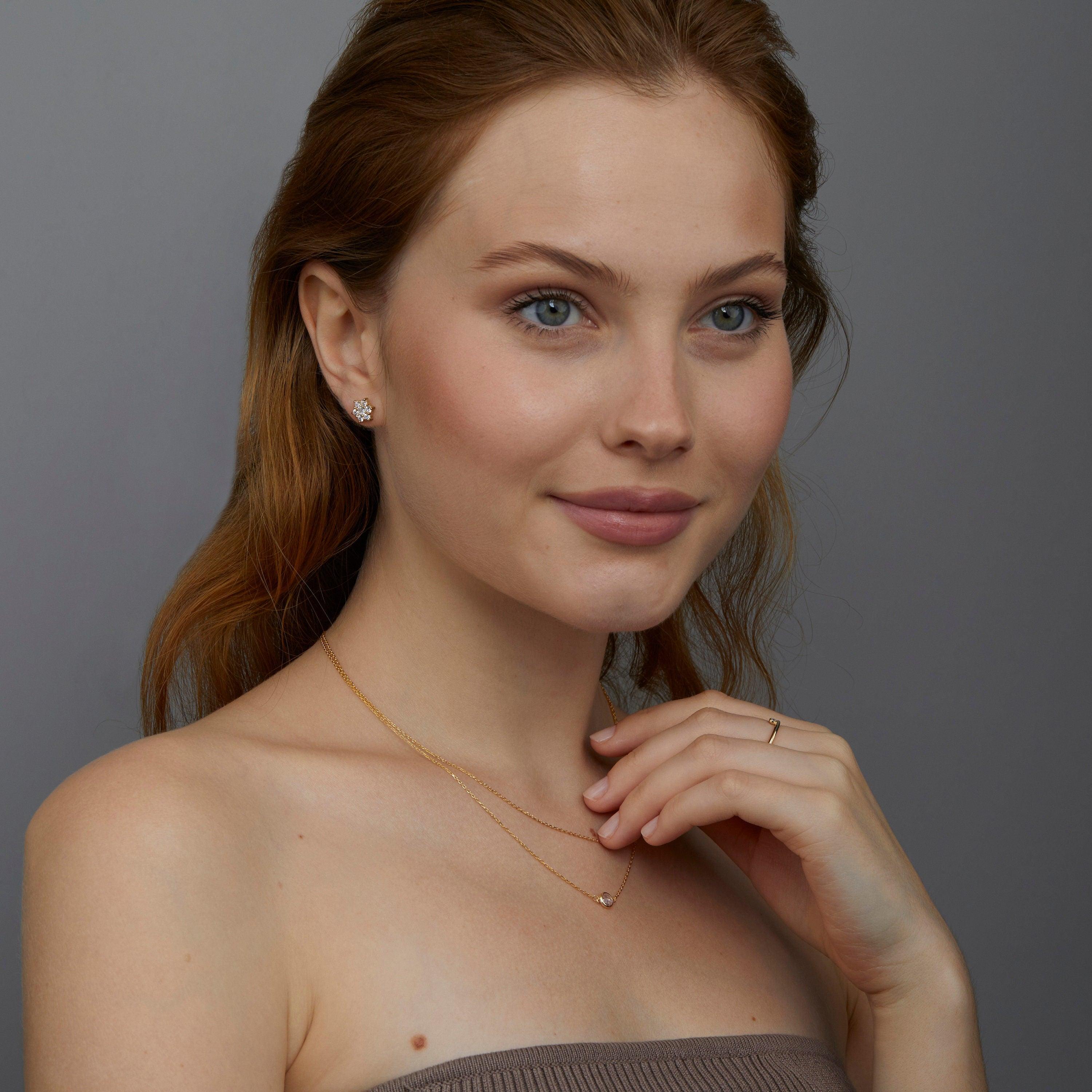 The Star of David Stud Earrings styled in 18K Gold Vermeil — elegant everyday jewelry. Hypoallergenic for sensitive ears.