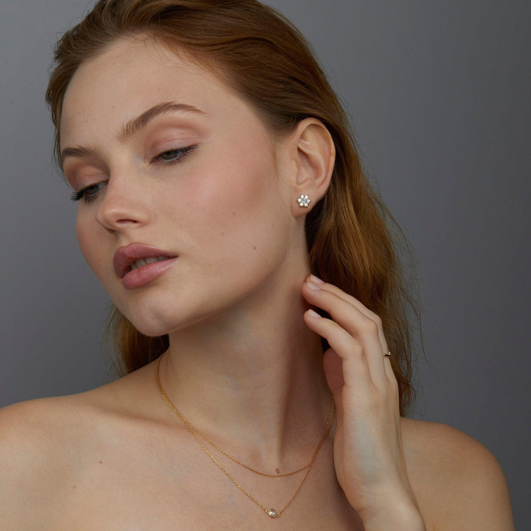 Star of David Stud Earrings in Glamour Jewelry House gift box — 18K Gold Vermeil confirmation gift. No green marks.