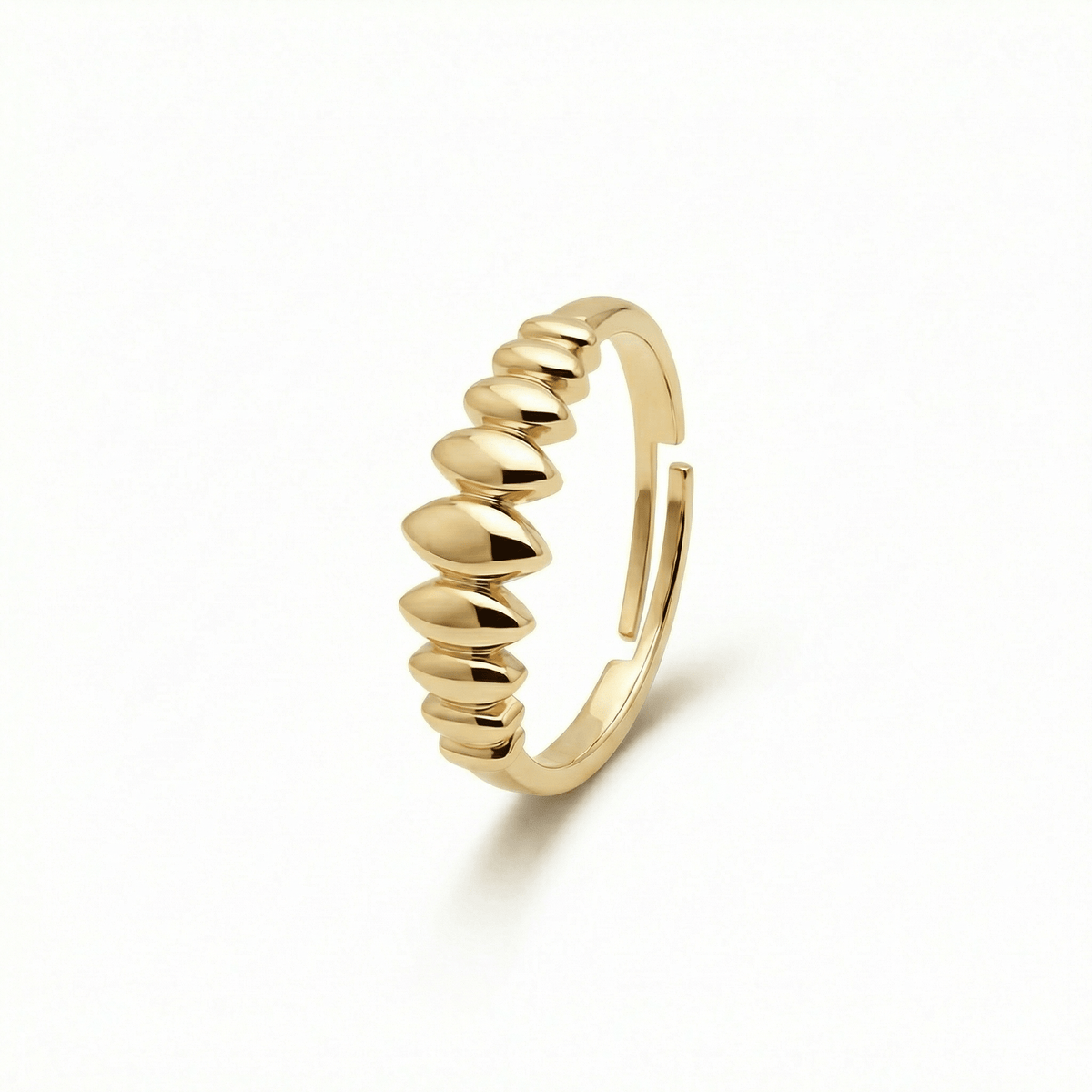 Statement Minimalist Adjustable Ring in 18K Gold Vermeil. Tarnish-resistant, perfect for daily wear.
