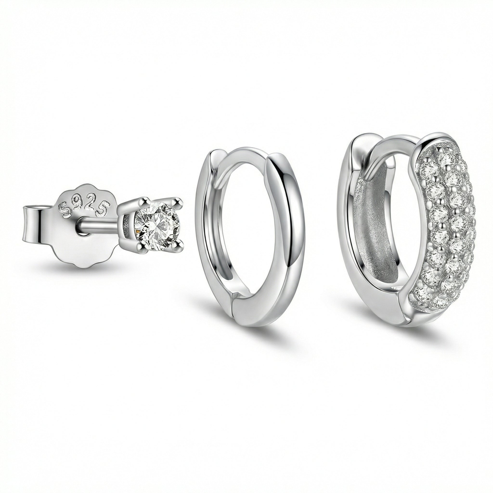 Sterling Silver Earring Set in 18K Gold Vermeil. No green marks, perfect for daily wear.