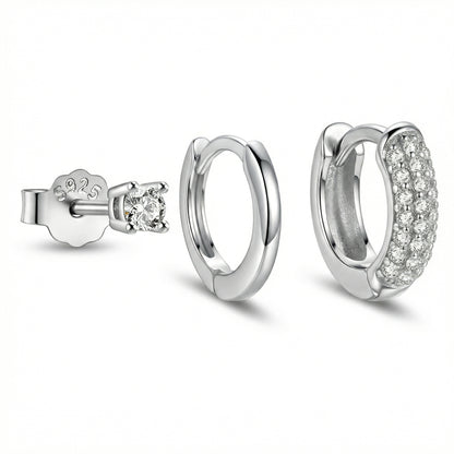 Sterling Silver Earring Set in 18K Gold Vermeil. No green marks, perfect for daily wear.