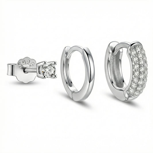 Sterling Silver Earring Set in 18K Gold Vermeil. No green marks, perfect for daily wear.