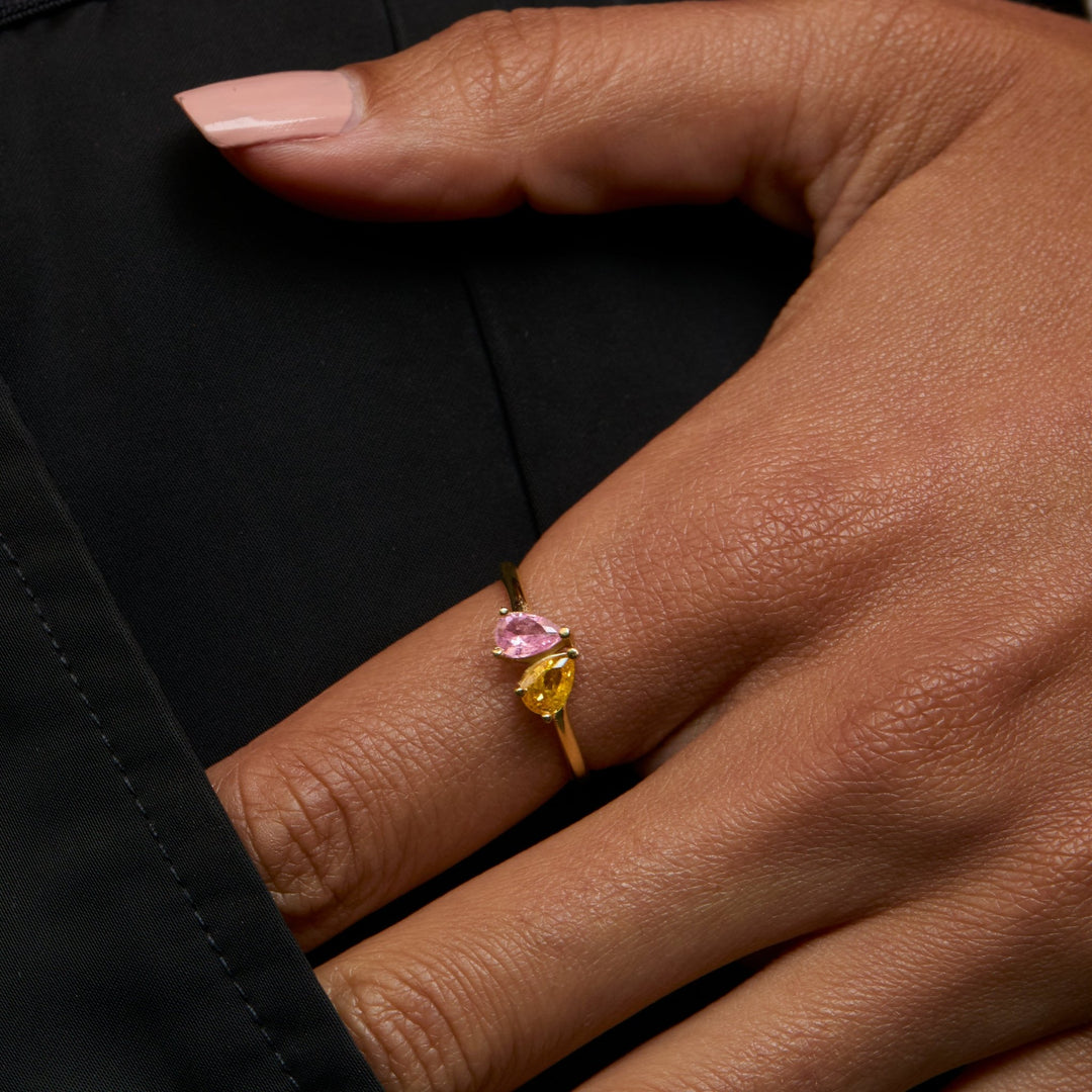 The Teardrop Birthstone Ring as a mother's day gift in 18K Gold Vermeil. Tarnish-resistant, made for keeping.