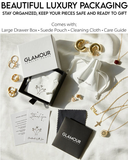 Teardrop Birthstone Ring styled with complementary pieces in 18K Gold Vermeil. Tarnish-resistant, layered looks.