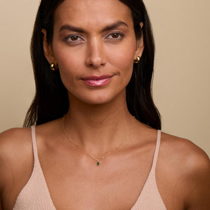 Teardrop Birthstone Necklace in Glamour Jewelry House gift box — 18K Gold Vermeil mother's day gift. Tarnish-resistant.