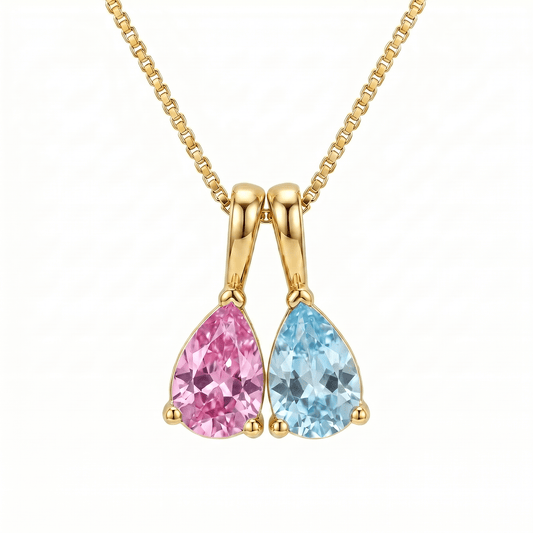Teardrop Birthstone Necklace in 18K Gold Vermeil with Birthstone. Tarnish-resistant, perfect for daily wear.