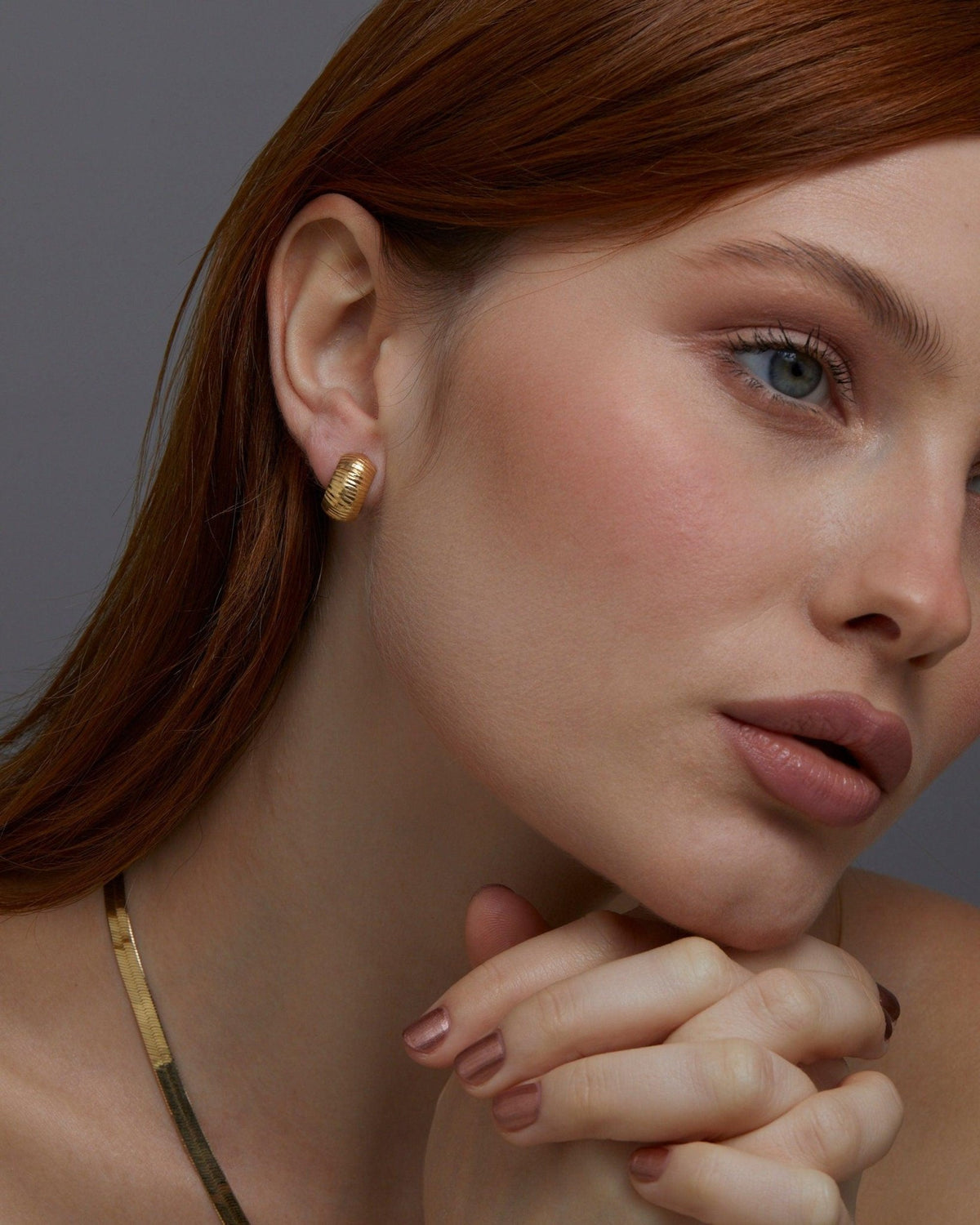 The Textured Huggie Earrings as an anniversary gift in 18K Gold Vermeil. Tarnish-resistant, made for keeping.