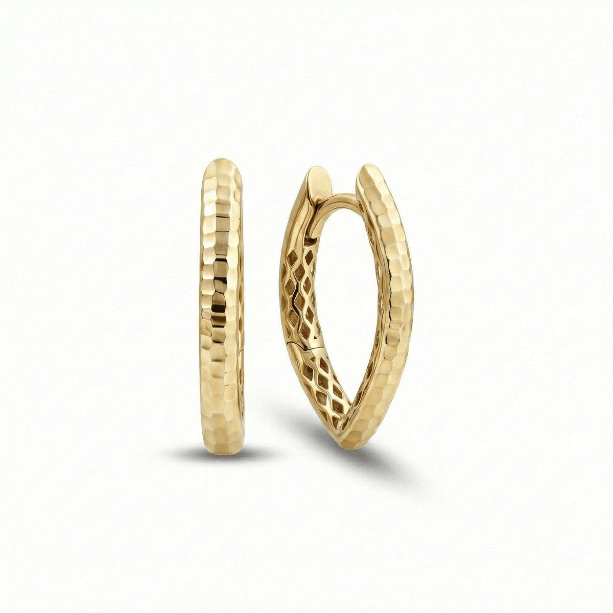 Textured Statement Hoop Earring in 18K Gold Vermeil. No green marks, perfect for daily wear.