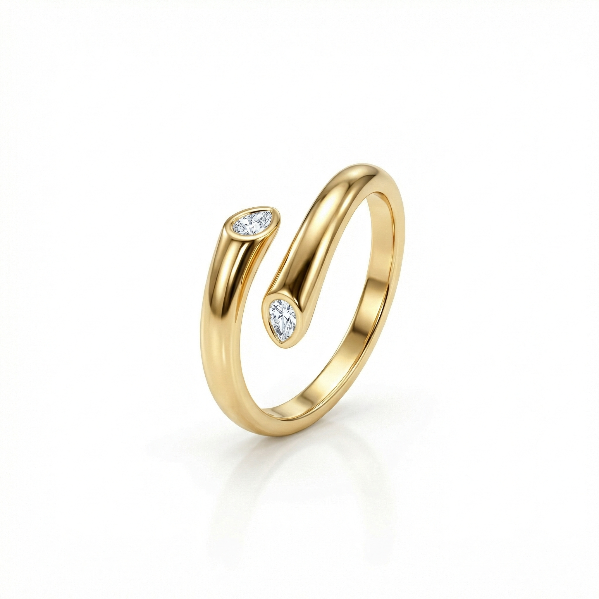 Wrap Around Ring in 18K Gold Vermeil. Tarnish-resistant, perfect for daily wear.