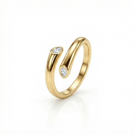 Wrap Around Ring in 18K Gold Vermeil. Tarnish-resistant, perfect for daily wear.